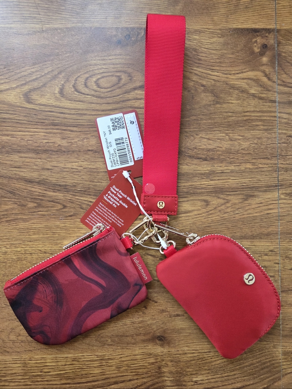 lululemon athletica Red Dual Pouch Wristlet Key & Card Keeper
